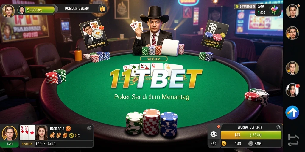 Tampilan menarik dari gameplay Poker di 11TBET.