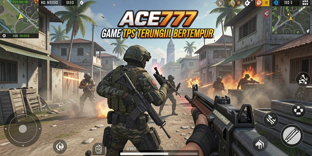 Screenshot ACE777 menunjukkan suasana pertempuran di mode TPS yang intens.