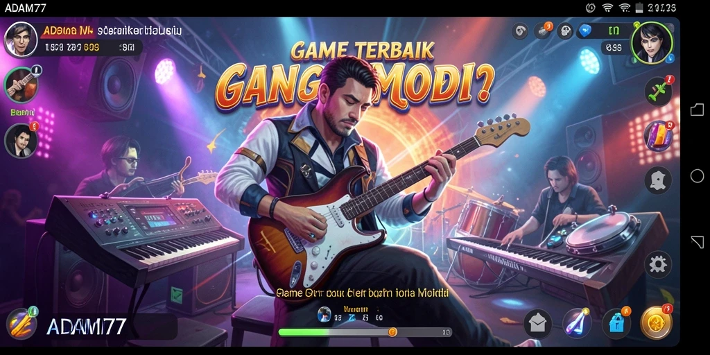 Tampilan gameplay ADAM77 yang menarik dengan berbagai lagu.
