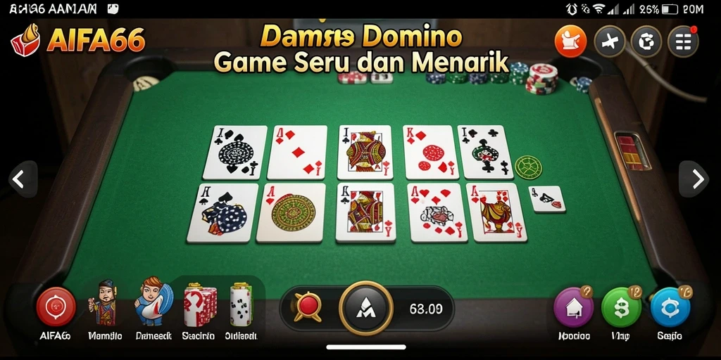 Tangkapan layar gameplay AIFA66 dengan suasana permainan Domino yang seru.
