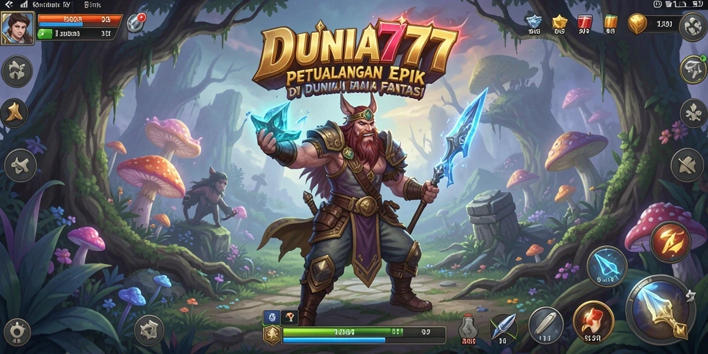 Tampilan gameplay DUNIA777 yang epik dan penuh aksi.