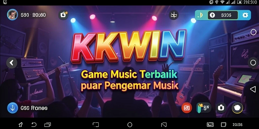 Screenshot game KKWIN menampilkan aksi penuh musik yang seru.