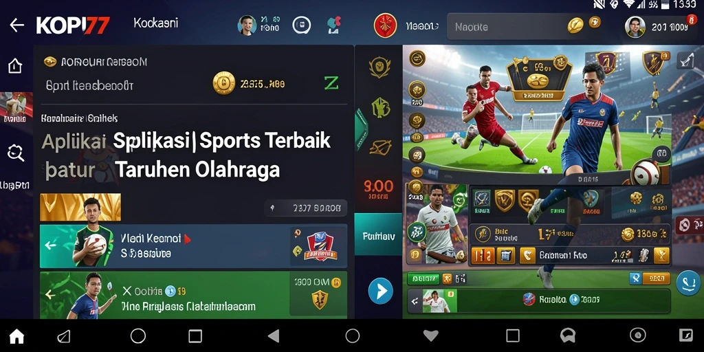 Tampilan antarmuka KOPI77 saat melakukan taruhan olahraga.