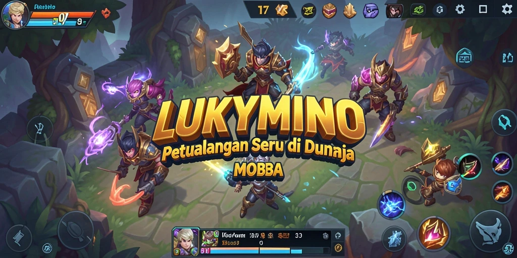 Tampilan gameplay epik dari LUKYMINO dengan aksi seru dan strategi tim.