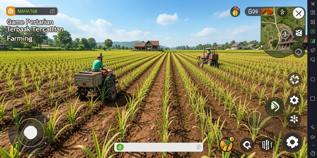 Tampilan gameplay pertanian yang memukau dan interaktif di MAHA168.