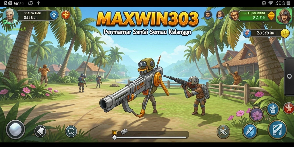 Tampilan gameplay menyenangkan dari <strong>MAXWIN303</strong> dengan warna cerah dan kontrol mudah.