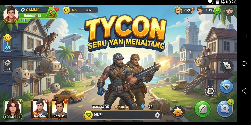 Tampilan gameplay N06 menunjukkan manajemen bisnis yang interaktif dan menarik.