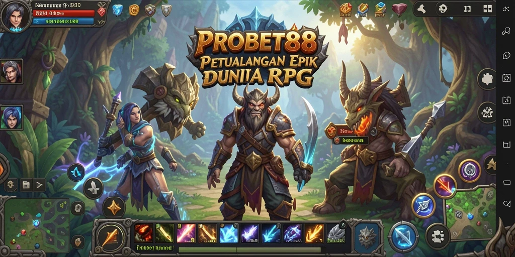 Tangkapan layar gameplay PROBET88 menampilkan pertarungan epik di dunia RPG.