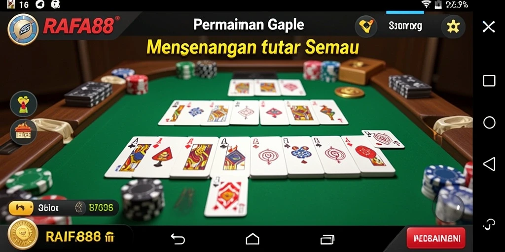 Screenshot gameplay RAFA88 menampilkan suasana bermain Gaple yang seru.