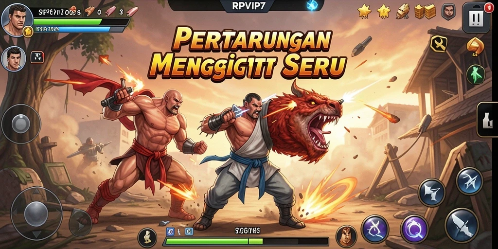 Tangkapan layar RPVIP7 menampilkan aksi pertarungan yang mendebarkan dan grafis yang memukau.