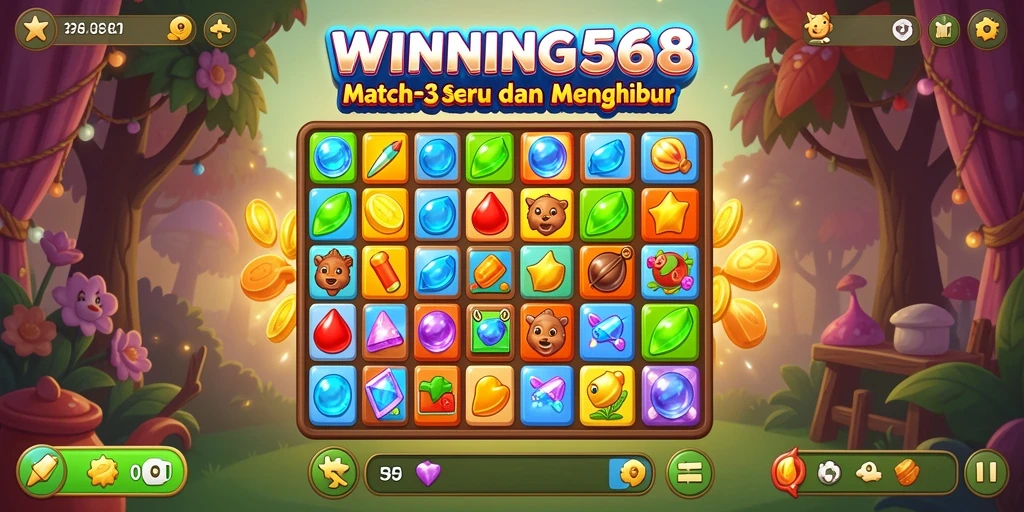 Screenshot dari gameplay seru WINNING568 menampilkan aksi mencocokkan yang cepat.